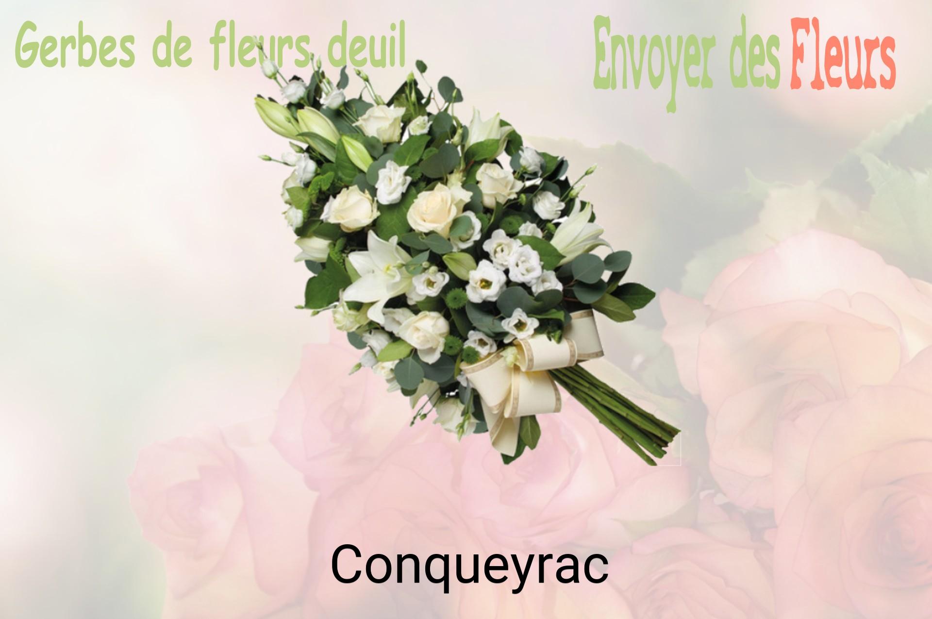 Gerbe de fleurs de deuil livrée à Conqueyrac